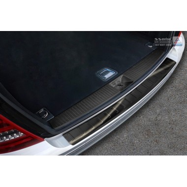 Накладка на задний бампер (черная) Mercedes C Class W204 Combi FL (2011-2014) бренд – Avisa главное фото